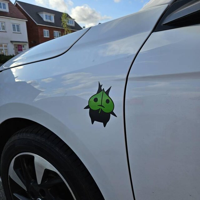 Korok sticker on white car